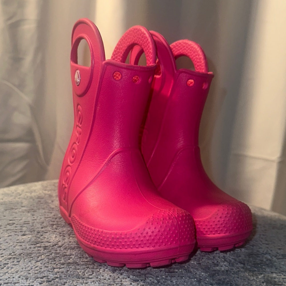 CROCS Kids Fuchsia Rain Boots